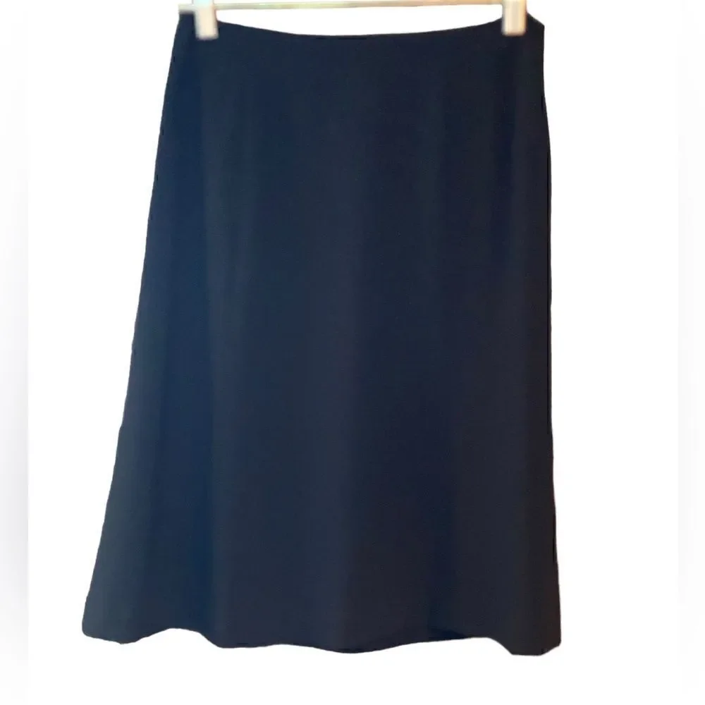 Talbots Sz 6P Classic Black Corporate Workwear Swing Knee Length Skirt